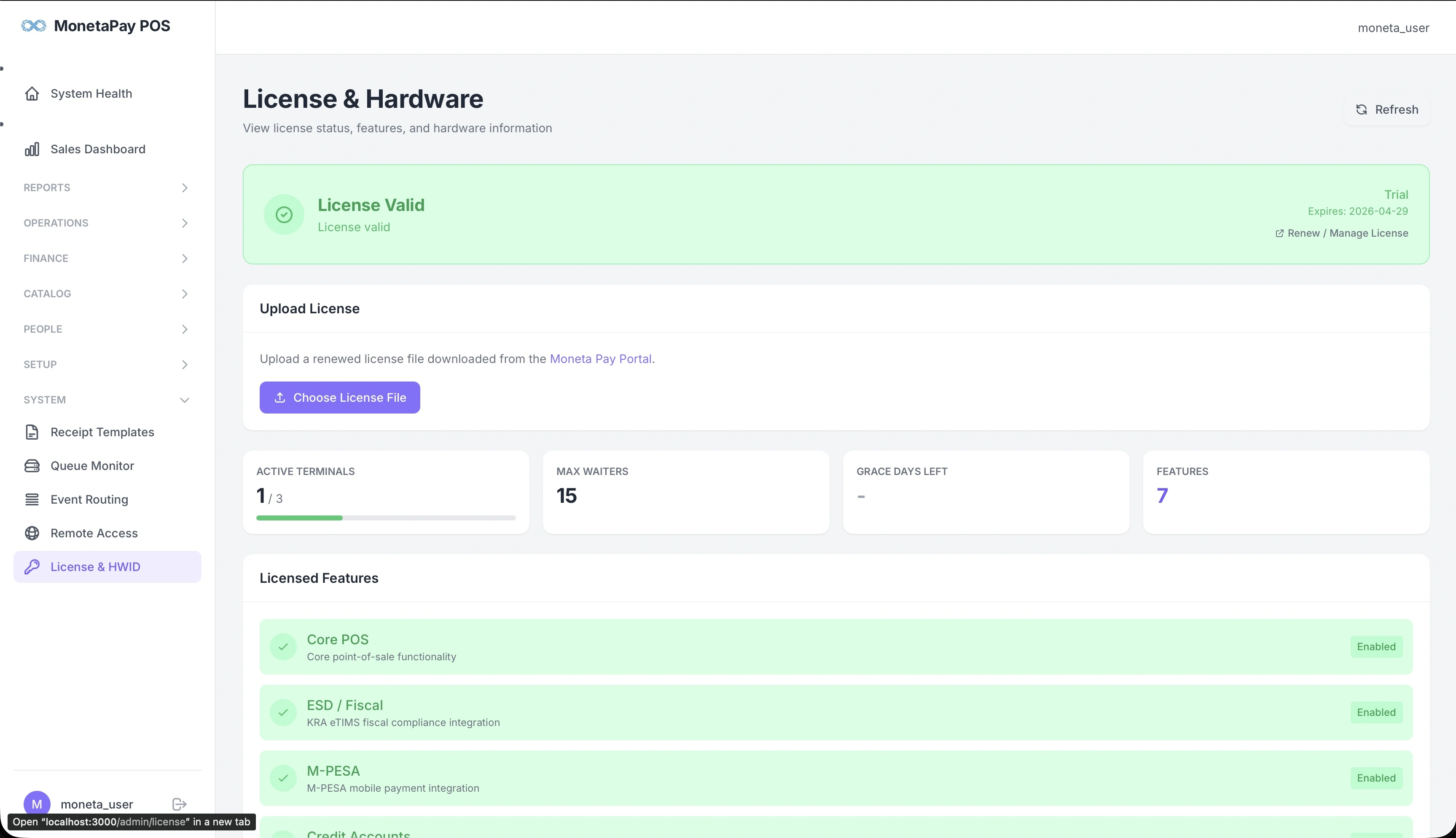 License & Hardware